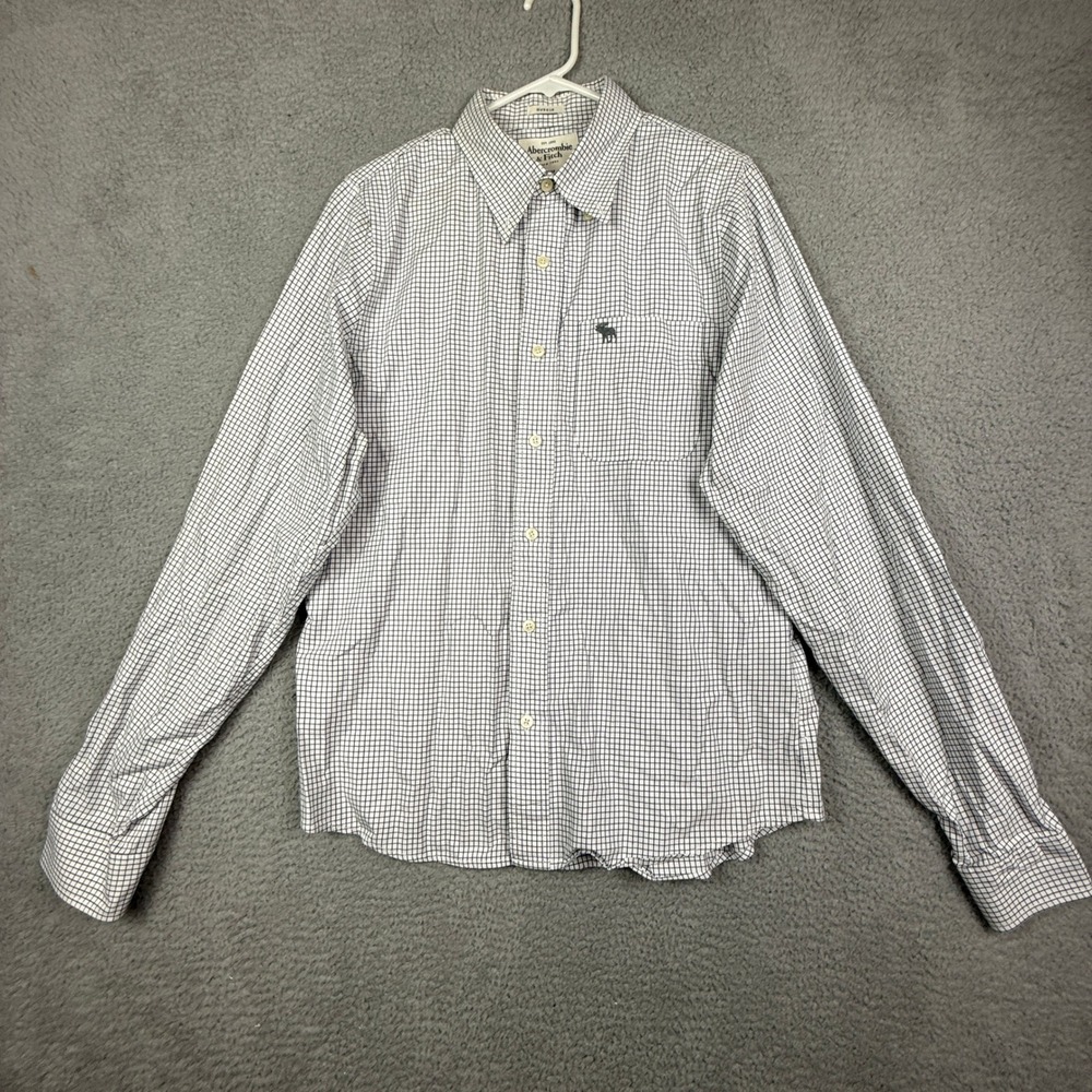 Abercrombie Fitch Mens XXL‎ Muscle Fit Checkered Long Sleeve Button Down Shirt